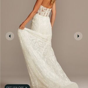 Elegant Strapless Lace Gown